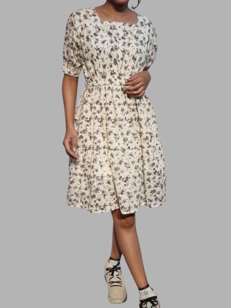 Floral A-Line Midi Dress