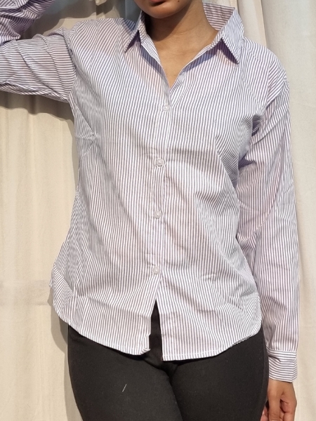 Purple Lace-Up Back Tailored Shirt